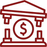 Bank icon with dollar sign