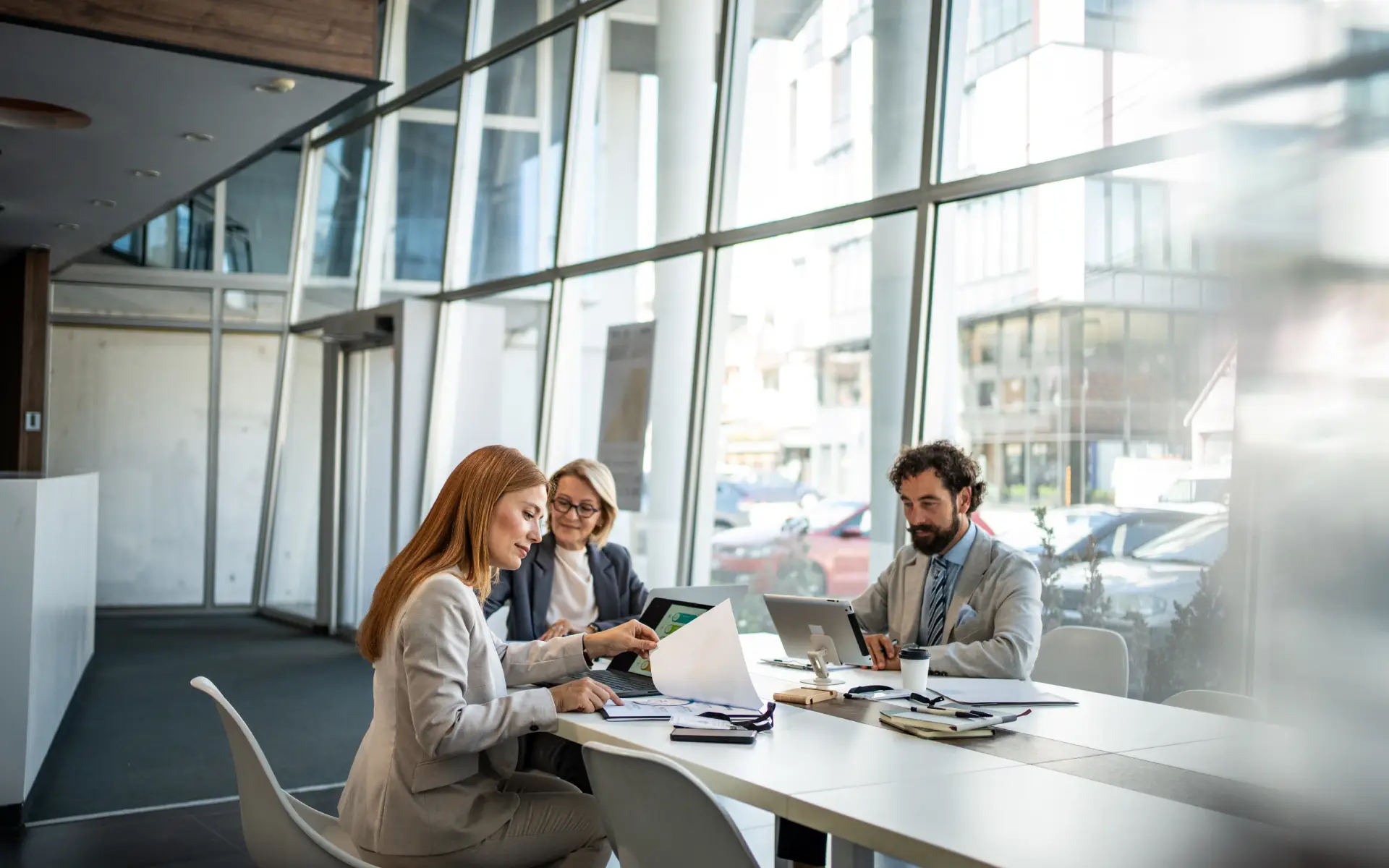 Business meeting in modern office